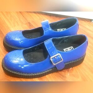 T.U.K. Viva Creepers Blue Mary Janes